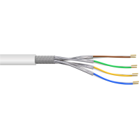 Network installation set angeld 100m CAT.7 installation cable white &amp; RJ45 plug 5-piece