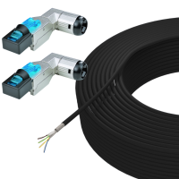 Network-Outdoorcable-Set 360&deg; 50m CAT.7 installation cable &amp; RJ45 plug angled 3 parts