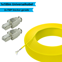 Netzwerk Universal Set 100m CAT.7 Universal Kabel &amp; RJ45 Stecker 3-teilig