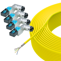 Network Universalcable 360&deg; angeld Set 50m CAT.7 Universal installtioncable &amp; RJ45 plug 5 parts