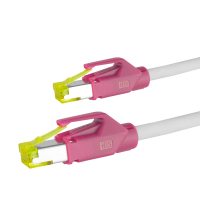 PRO-1200H31 RJ45 Patchkabel 10 GbE/500 MHz. Cat.7 S/FTP Rohkabel LSOH Grau Magenta 0,5m