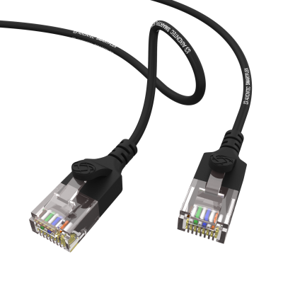 SMARTflex Cat.6 U/UTP Cable de red AWG32  negro 1,0m-2PACK