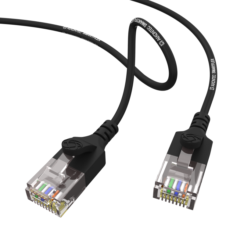 SMARTflex Cat.6 U/UTP Patchkabel AWG32 Schwarz 1,5m-2PACK