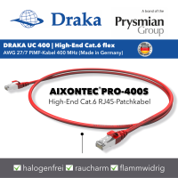 PRO-400S Cat.6 U/FTP RJ45 Cable de red Draka UC 400 AWG 27/7 LSOH rojo