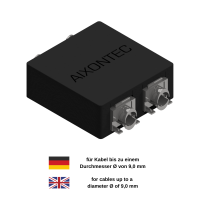 Extender Box schwarz mit 2 FX Verbindungsmodulen Cat.6A geschirmt
