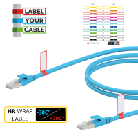 Pegatinas para cables con campo de etiquetado en 12 colores diferentes. 24 unidades por hoja