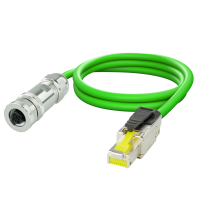 Cable de conexi&oacute;n M12-RJ45 PROFINET codificaci&oacute;n D M12 hembra a conector RJ45 AWG 2x2xAWG22 SF/UTP PVC 1,0m