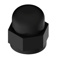DIN 1587 M4 Hexagon Cap Nuts Polyamide Black High