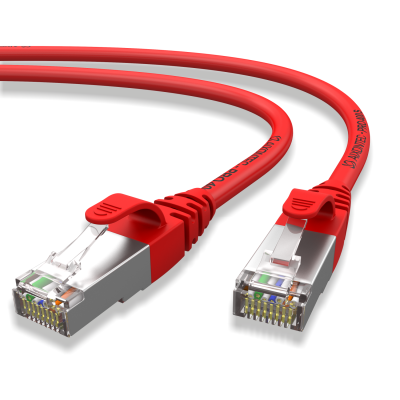 PRO-400S Cat.6 U/FTP RJ45 Cable de red Draka UC 400 AWG 27/7 LSOH rojo 0,5m