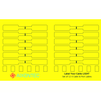 24 marcadores amarillo ne&oacute;n: 12x identificadores de cables tipo bandera y 12x Port Labels