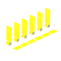 24 marcadores amarillo ne&oacute;n: 12x identificadores de cables tipo bandera y 12x Port Labels