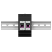 Carcasa MMP-D con 2 puertos en negro, soporte para  ra&iacute;l DIN y  acopladores SC OM4 Simplex