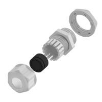 M25 x 1,5 IP68 Cable gland with lock nut polyamide grey