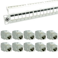 Patchpanel 24 Port 19&quot; with RJ45 Keystone Module...