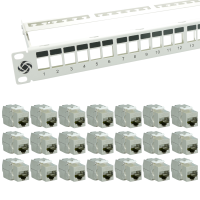Patchpanel 24 Port 19&quot; with RJ45 Keystone Module...