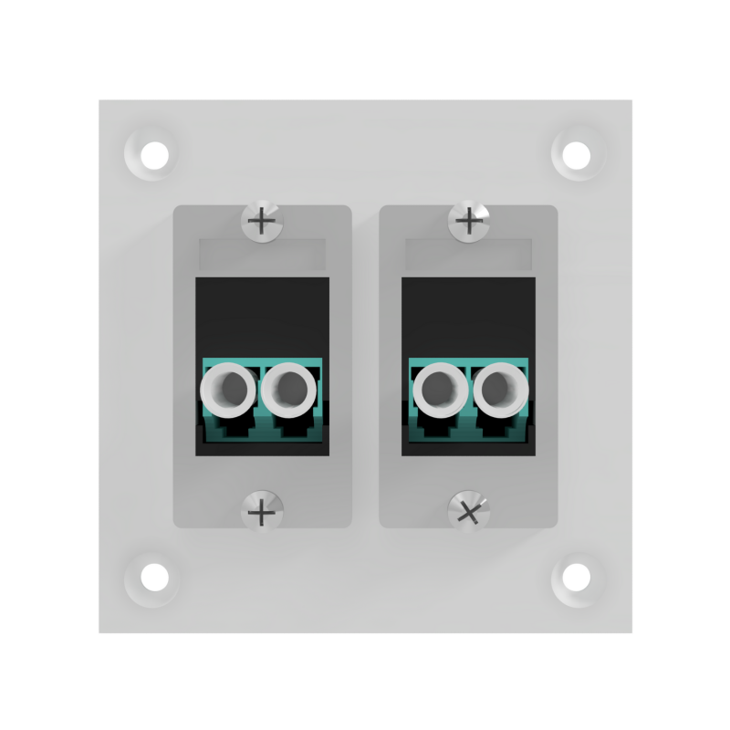 MMP-S Aufputzrahmen 2-Port LC OM3 Kupplung Duplex weiß