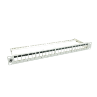 Keystone Patch Panel 24Port 19&quot;/1HE with Cable Management shielded grey