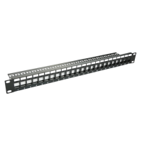 Keystone Patch Panel 24Port 19&quot;/1HE with Cable Management unshielded black