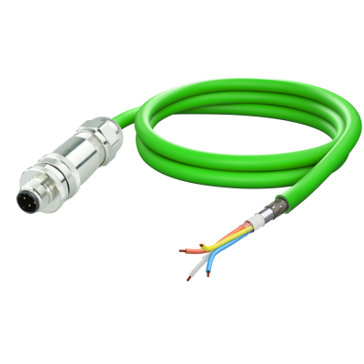 PROFINET M12 Macho codificaci&oacute;n D a extremo de cable libre AWG 2x2xAWG22/7 SF/UTP PVC
