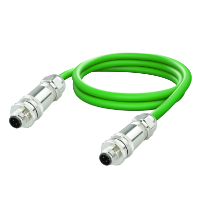 M12 PROFINET patch cord D code M12 Male to M12 Male AWG 2x2xAWG22 SF/UTP PVC