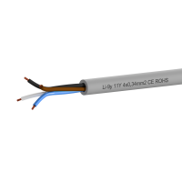 PUR sensor cable Li-9Y 11Y 4 pole 0,34 mm&sup2;  silver gray