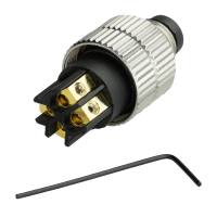 M8 A code 4 pin male Sensor / actuator data connector angeld 90 degree field mountable plug