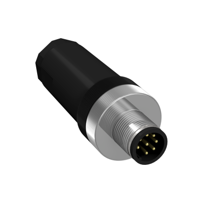 M12 A code 8 pin male angeld Sensor / actuator data connector field mountable plug