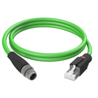 M12 PROFINET patch cord D-coded M12 male molded to RJ-45