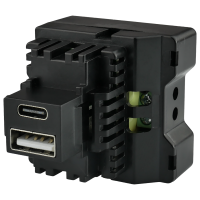 M&oacute;dulo de carga USB-C y USB-A  con soporte Keystone