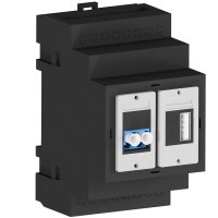 MMP-D DIN-Hutschienengeh&auml;use Port A LC Singlemode Kupplung Duplex Port B USB-A Keystone Lademodul schwarz
