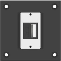 MMP-S surface mount frame black 1-port USB-A keystone charger black
