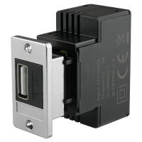 MMP-S Aufputzrahmen Port A CAT6A Keystone Modul geschirmt Port B USB-A Keystone Lademodul schwarz
