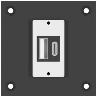 MMP-S surface mount frame black 1-port USB-A &amp; USB-C keystone charger black