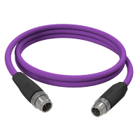 M12 8-pin A-coded sensor/actuator cable shielded male to male 2,0m
