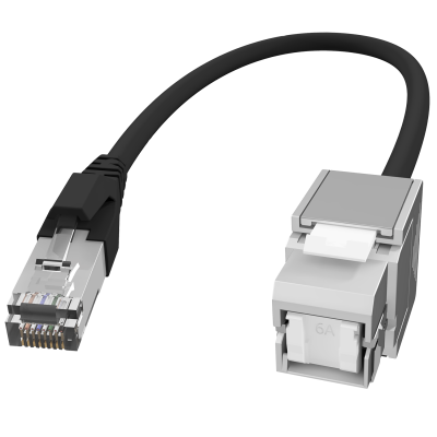 Adapter cable 0.3 m RJ45 male to RJ45 female, shielded