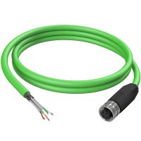 Cable de interconexi&oacute;n M12 PROFINET M12 hembra con codificaci&oacute;n D sobremoldeado para abrir el extremo del cable