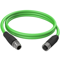 M12 PROFINET patch cord D-coded M12 male molded to female...