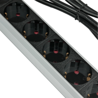 Panel-Desktop 8 puertos 1HE, blindado, organizador de cables, negro