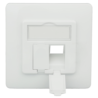 Keystone Faceplate 2 Port with dustcover, white