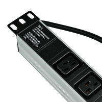 19&quot; 1U PDU power strip, 8x C19 female with 2m cable with Schuko plug