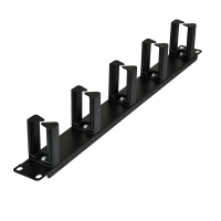 Horizontal Cable Management 1 HE Metal with 5 plastic brackets